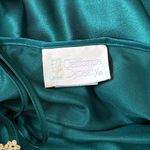 California Dynasty Vintage Slip Dress Nightgown Emerald Gold Lace USA M Medium Photo 5