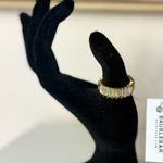 BaubleBar Pastel Multi Color Stones Alidia Rainbow Crystal Baguette Ring Size 8 Photo 0