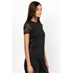 Johnny Was New.  black lace top. Runs big. XXS. Retails $150 Photo 5