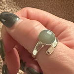 Elegant Silver Ring with Green Stone Photo 0