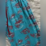 Lightweight cropped cotton pajama pants Blue Photo 5