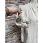 ZARA  women linen blend shirt tunic button down Beige Natural M and L Photo 3