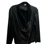 Mote Women's XL Black Faux Leather Moto Jacket Full Zip Lightweight Photo 1
