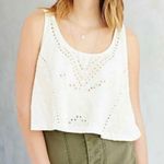 Urban Outfitters  Kimchi Blue Sleeveless‎ Beaded Crop Top Size XS Cotton/Linen Photo 0