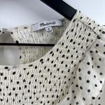 Madewell Smocked Ruffle-Shoulder Midi Dress in Inkbrush Dots Size Medium Photo 4