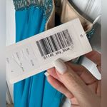 Angela and Alison teal blue beaded prom wedding ball evening gown size 0 Pageant Photo 2