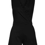French Connection Black Lula Beau Scallop Sleeveless Knit Play-suit Romper 8 NWT Photo 2