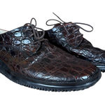 Sesto Meucci women's brown crocodile embossed leather lace-up shoes 6 1/2M Photo 0