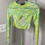 Pretty Little Thing  Mesh Neón Green Top Photo 1