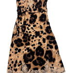 Valentino Garavani animal print brown black lace strapless Y2K dress Sz 42 US 6 Photo 0