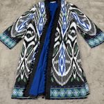 Chico's  Bordered Tassel Ikat Kimono Bohemian Print Cover Up Duster XL‎ Vacation Photo 10