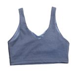 Aerie OFFLINE Mini Houndstooth V-Neck LonglineNavy Sports Bra Size M Photo 3
