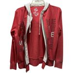 Disney  Parks Minnie Mouse Sweatshirt Women Jacket Zip UP Hoodie Red‎ Small Polka Photo 6