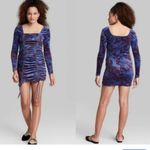 Wild Fable NWT Wild FableSz L Velour -marble ruched mini bodycon dress Photo 2