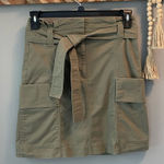 Loft  high waisted olive green belted cargo skirt Size 2 Photo 0