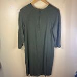 Garnet Hill  Luna Lace Inset Knit Dress Size Large Olive Green 3/4 Sleeve Formal Photo 7