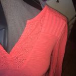 Lucky Brand  coral embroidered peasant blouse Photo 1