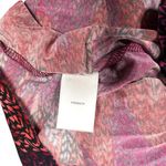 Susan Graver  Size 1X Liquid Knit Top Tiered Ruffle 3/4 Sleeve V Neck Pink Red Photo 4