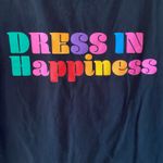 Farm Rio Black "Dress In Happiness" Colorful Graphic T-Shirt Women's size Small Photo 2