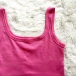 SheIn Bright Pink Ribbed Cropped Tank Top Photo 2