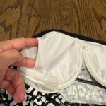 Lands End Womens Black Snow Leopard Print Underwire Tankini Swim Suit Top Size 8 Photo 3