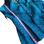 Free People Vintage Gypsy Jacquard Teal Military Coat Photo 9