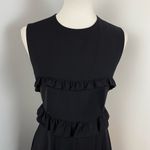 Paskal Black Wool Knit Sleeveless Ruffle Mini Dress Small Professional Business Photo 2