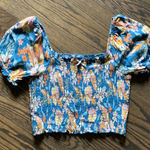 Aerie  Smocked Floral Crop Top Photo 0