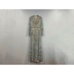 Mac Duggal  11165 Blue Queen Anne Lace Long Sleeve V-Neck Trumpet Gown Sz 6 NEW Photo 1