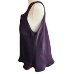 Deep Purple Satin Tank Top Plus Shimmering Casual Cami Sleeveless Blouses Size undefined Photo 2
