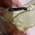 ZARA  Green Ruched Asymmetrical‎ Slip Dress Photo 2