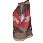 Ralph Lauren Lauren Aztec Geometric Sleeveless Knit Sweater Red Tan Brown S/M Photo 4