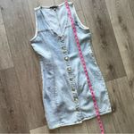 Blue Blush  Denim Button Down Dress M 100% cotton Photo 6