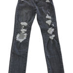 Levi's  Jeans Womens 25 Grey Denim 721 High‎ Rise Skinny Ankle Raw Hem Distressed Photo 0