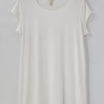 Chico's Tunic Shirt Dress Womens 2/L White Black Color Block Stretch Maxi Photo 0