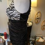 Ruby Rox  Y2K one shoulder body con dress with black & zebra.​ Photo 2