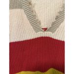 Fate Multi Color Size Medium Striped‎ Long Sleeve V Neck Cotton Cropped Sweater Photo 2