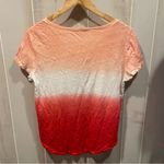 Cute ombre starburst sun goddess linen flowy top short sleeve Pure Collection Orange Size M Photo 4