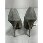 Womans Mascotte Linda Size 9 Silver Sparkly Slip On Platform Stiletto Pumps Photo 4