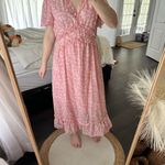 Goodnight Macaroon Women’s Medium Pink White Floral Ruffle Dress NWT New Photo 2