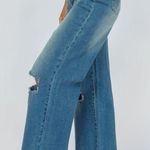 Pink Lily High Waisted Medium Wash Distressed Wide Leg Jeans Size 29 0634W Photo 2