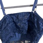 Aerie Festive Lace Longline Blue Padded Bralette Medium DD Photo 5