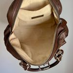 Marc Jacobs  Cognac Leather Venetia Satchel Bag, Silver Hardware & Red Stitching Photo 11