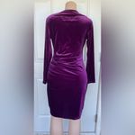 Guberry Chic Velvet Long Sleeve Dress in Deep Burgundy Purple Size L Photo 2
