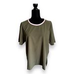Lands' End  Womens Top Sz‎ M 10 12 Forest Moss Pink Elbow Sleeve 365 Tunic Green Photo 9