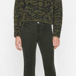 Frame  Women's Green Le Crop Mini Corduroy Boot Cut Jeans Size 26 Photo 0