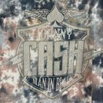 Cash Johnny Cash Man In Black Medium Acid Wash Tie Dye Graphic Band Artist Tee Brown Photo 2