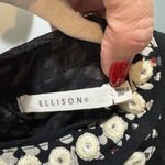 Ellison  Animal Print Blouse Size S Short Sleeve Textured Trim Photo 9