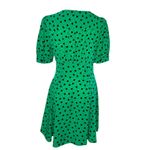 Topshop Spot Swing Tea Dress Size 8 Green Dot Flirty Unlined V-Neck $74 side zip Photo 8