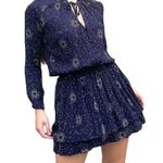Rails Jasmine Navy Stella Star Pattern Celestial Long Sleeve Mini Dress Small Photo 0